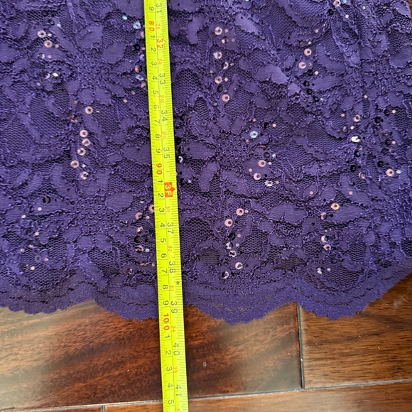 Marina Purple Sequin Lace Sheath Dress 14W Plus Size Cocktail Party Formal Midi - Picture 6 of 7